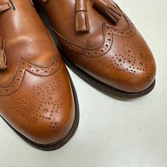 VTG VERY GOOD Grenson Tassel Loafers Brown Calf Wing Made England UK 11 / US 12 - Picture 5 of 13